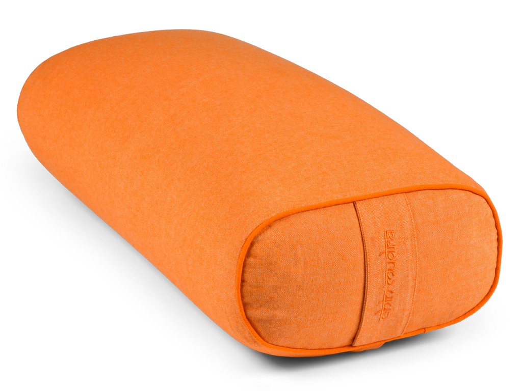 Item Cojín ovalado de yoga en chambray de algodón orgánico - Espelta Azafrán chambray