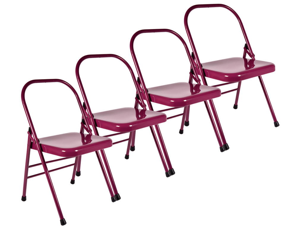 Item Chaise de Yoga Standard 1 Barre Prune Lot de 4