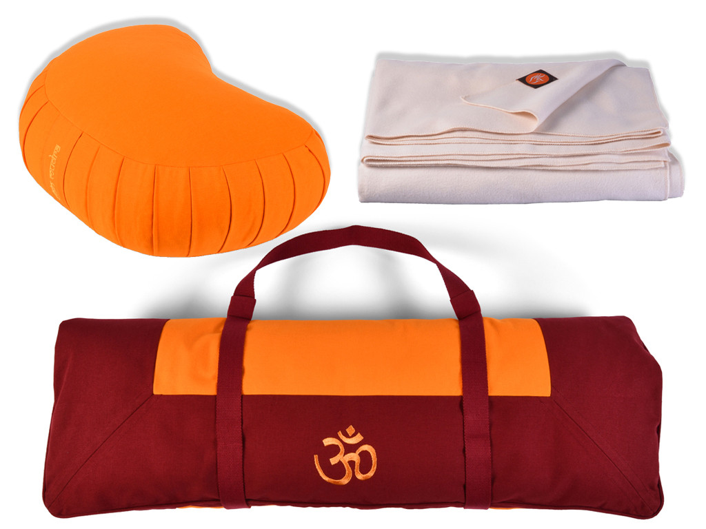 Item Coffret Tapis de Méditation Complet Bordeaux/Safran
