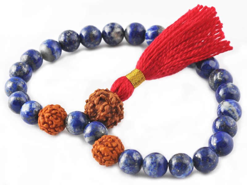 Item Mala 27 perles Lapiz Lazuli & Rudraksha
