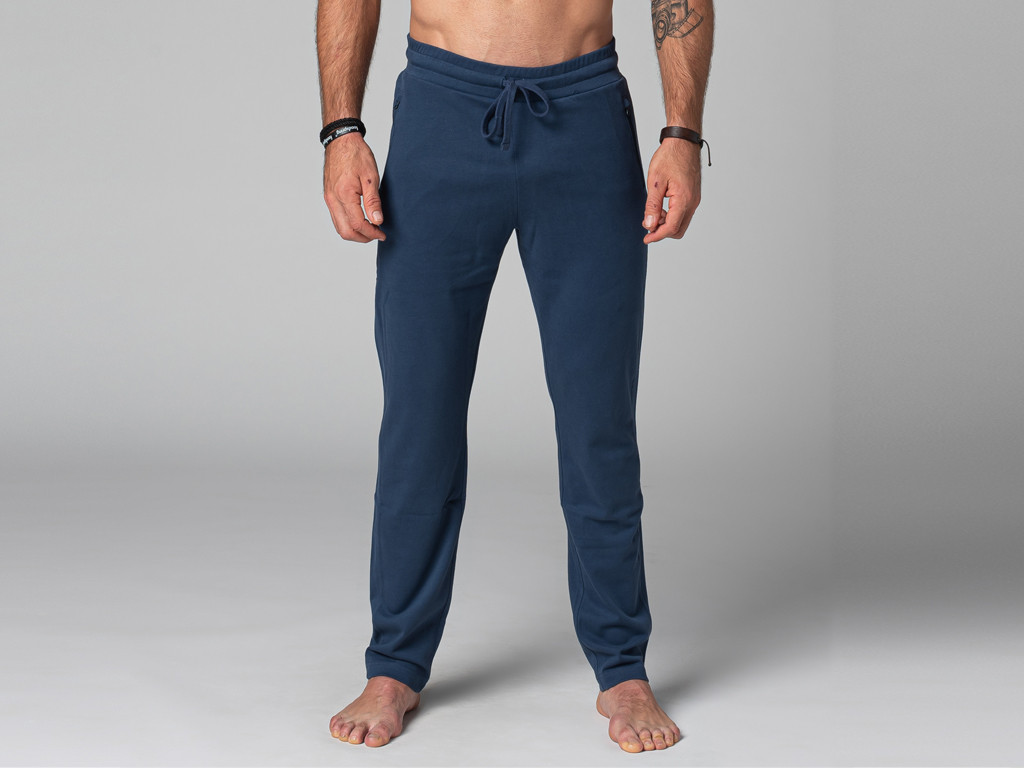 Item Pantalon de Yoga Homme Confort - Coton Bio Bleu