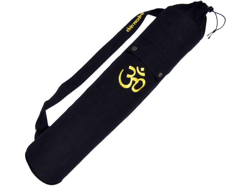Item Bolsa para esterilla de yoga 100% algodón orgánico 80 cm x 15 cm Negro