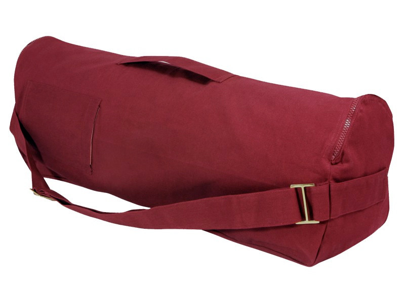 Item Elegante y moderna bolsa para esterilla de yoga, 100% algodón orgánico, 80 cm x 17 cm. Burdeos