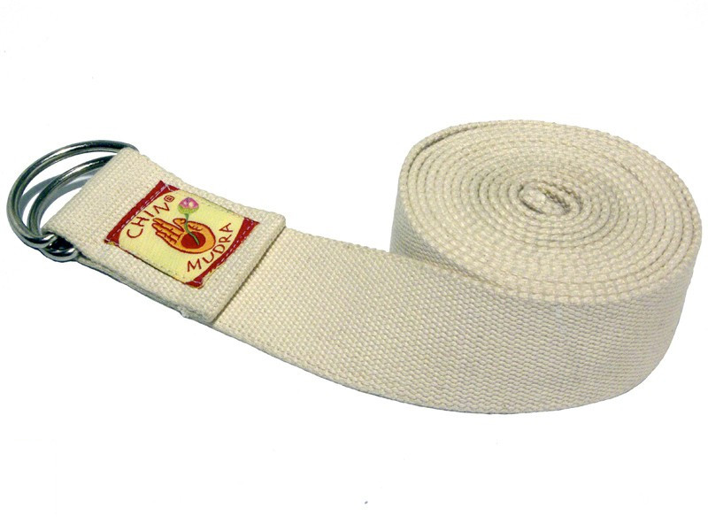Item Sangle de yoga 100% coton Bio boucle 1/2 lune Blanche