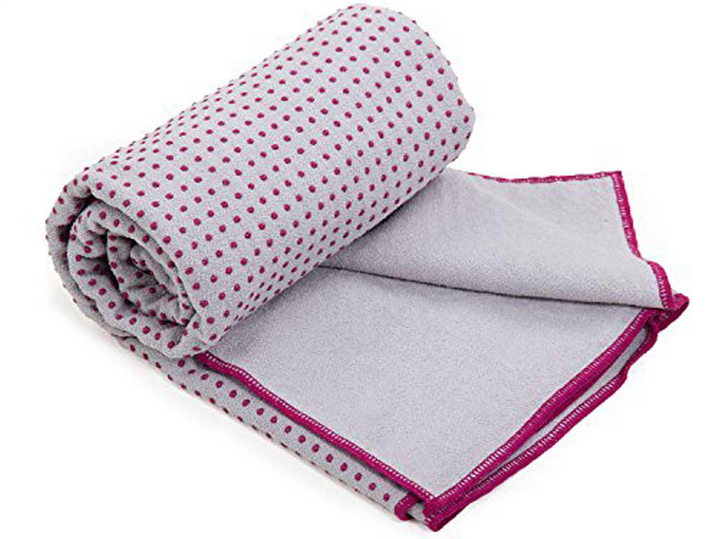Item Toalla Yoga antideslizante bicolor - 183cmx 61cm Gris/Berenjena