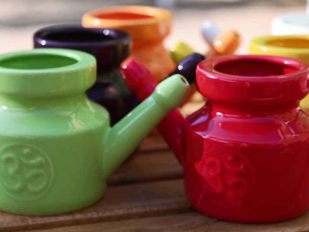 Kit Lota Jala Neti complet Porcelaine Orange Safran